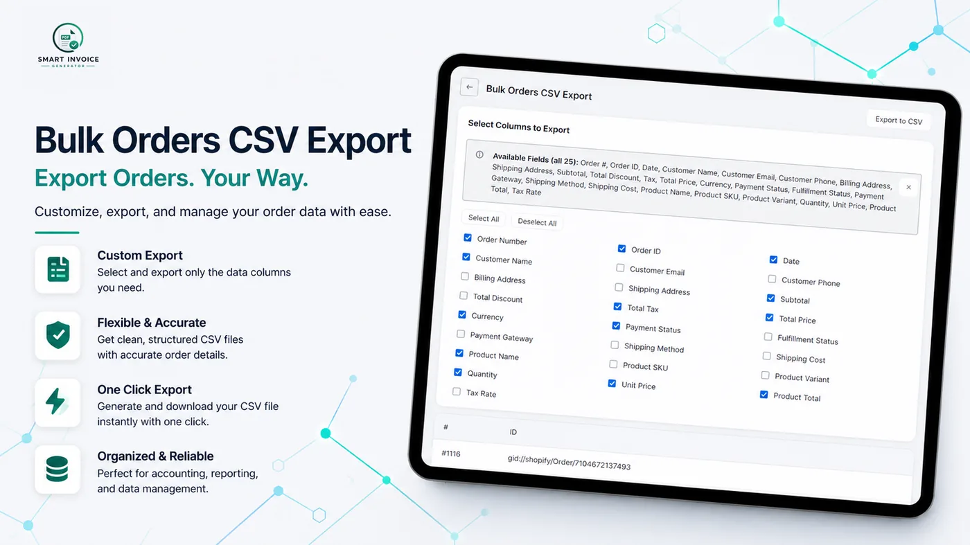 Bulk-CSV-Export mit wählbaren Spalten